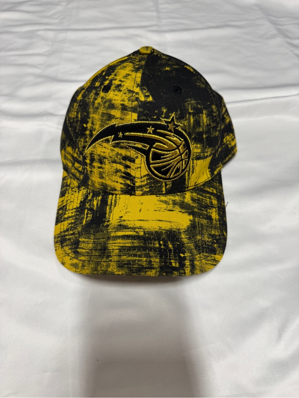 Orlando Magic Inspired Black & Yellow Brushed Print Baseball Cap